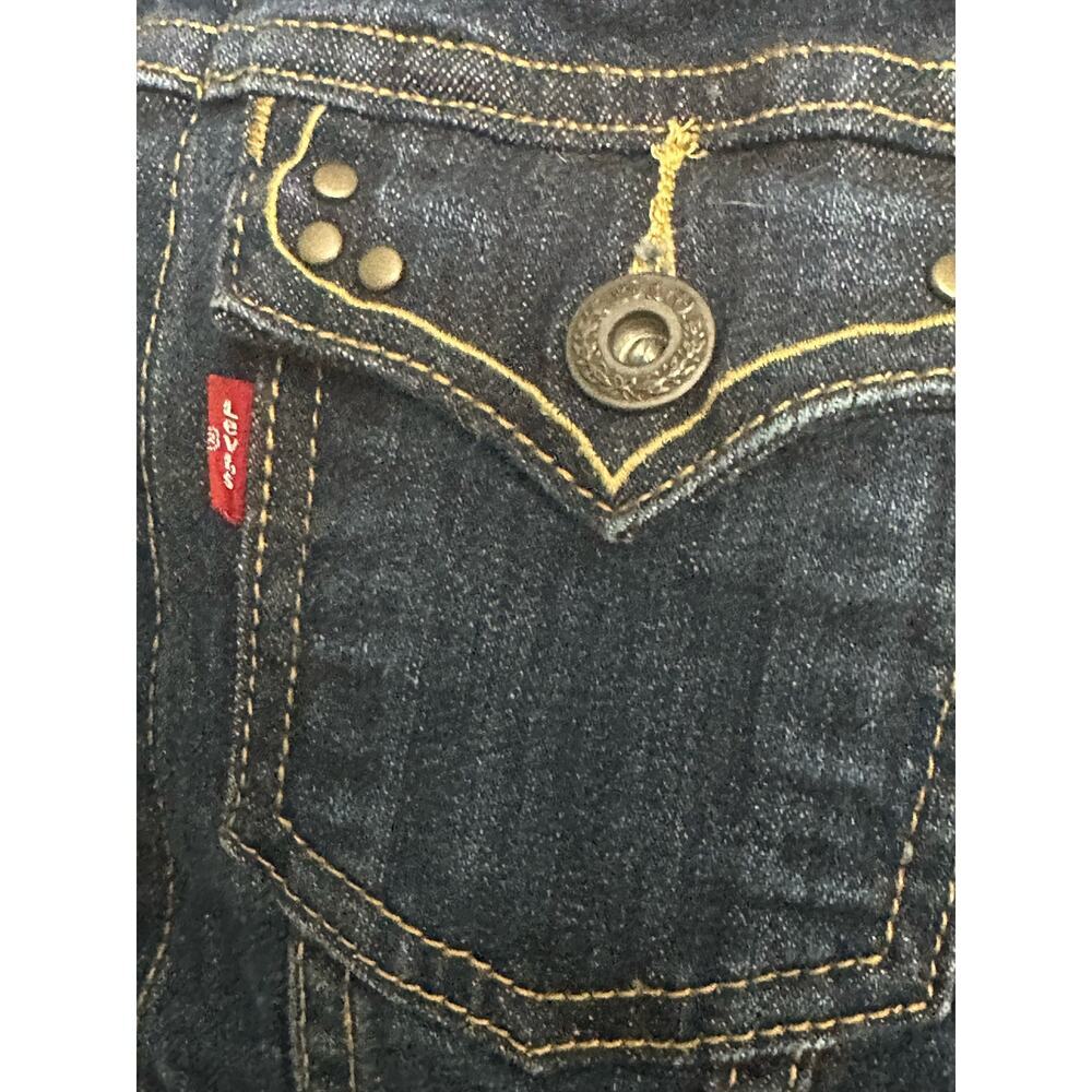 LEVI STRAUSS Women's Size Medium Blue Studded Button Denim Jacket - Picture 3 of 5